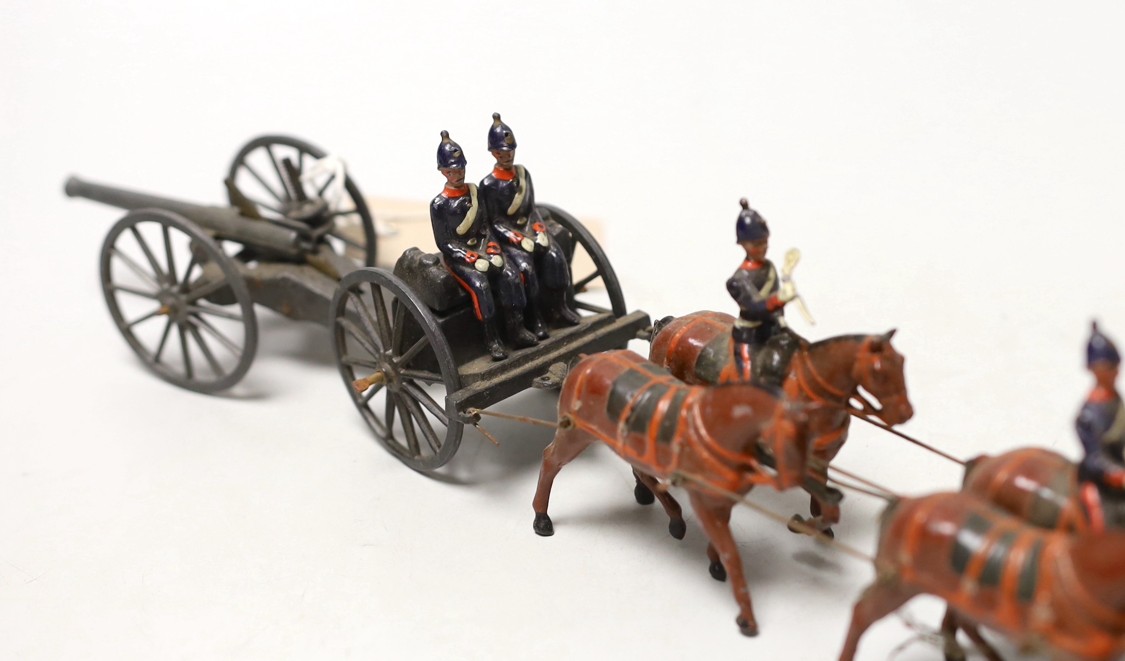 Britains set 144, Royal Field Artillery at the walk, in box, pre-war